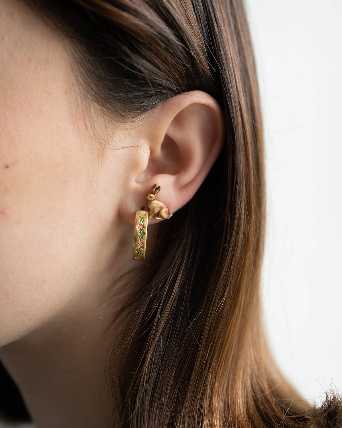 FABLE Pink Oxalis Hoop Earrings