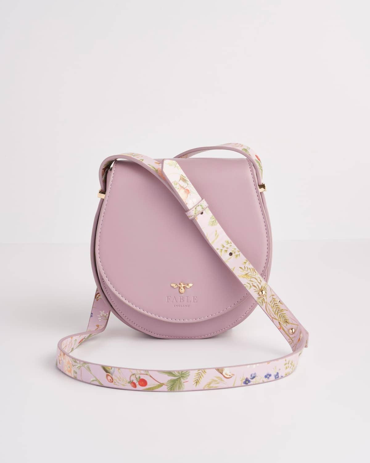 FABLE Meadow Creatures Lilac Saddle Purse
