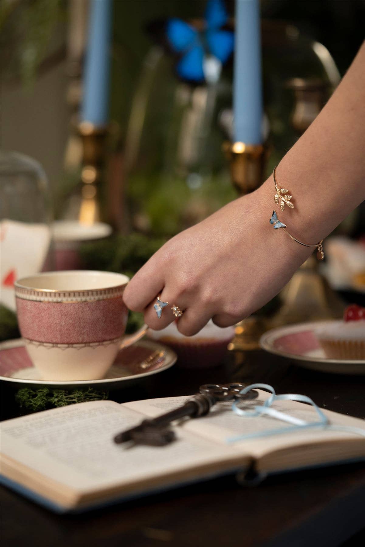 FABLE Enamel Blue Butterfly Bangle