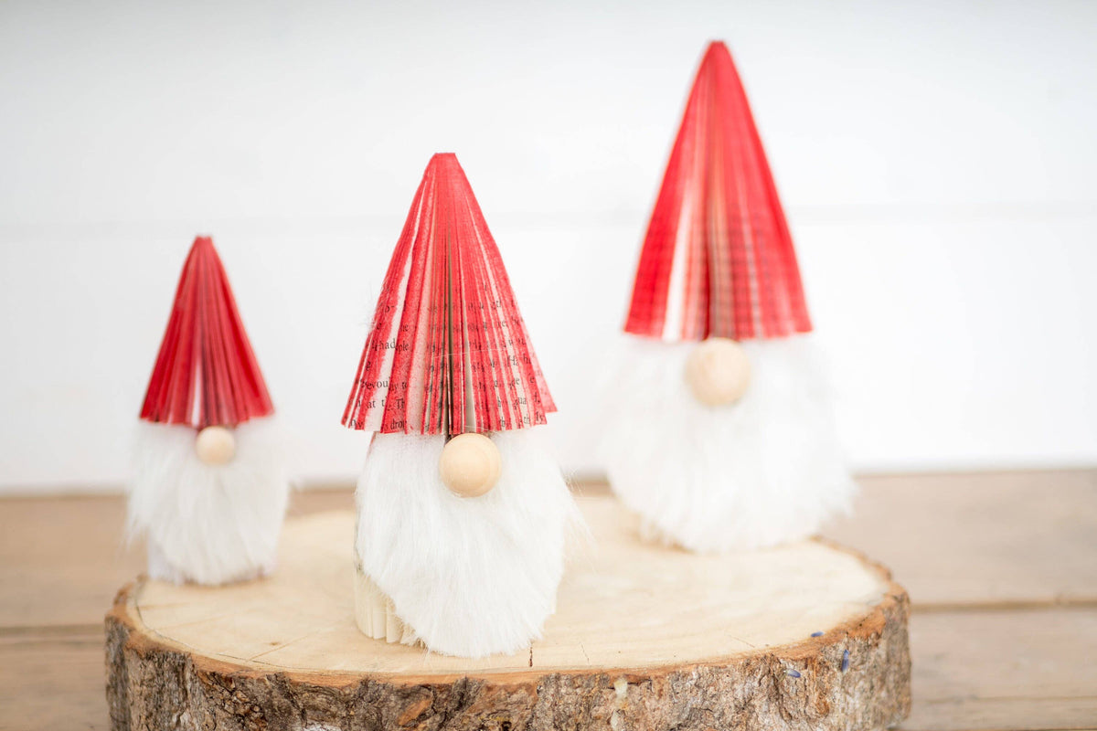 Christmas Gnome Book Decor-Bibliophile Holiday Decor: Large
