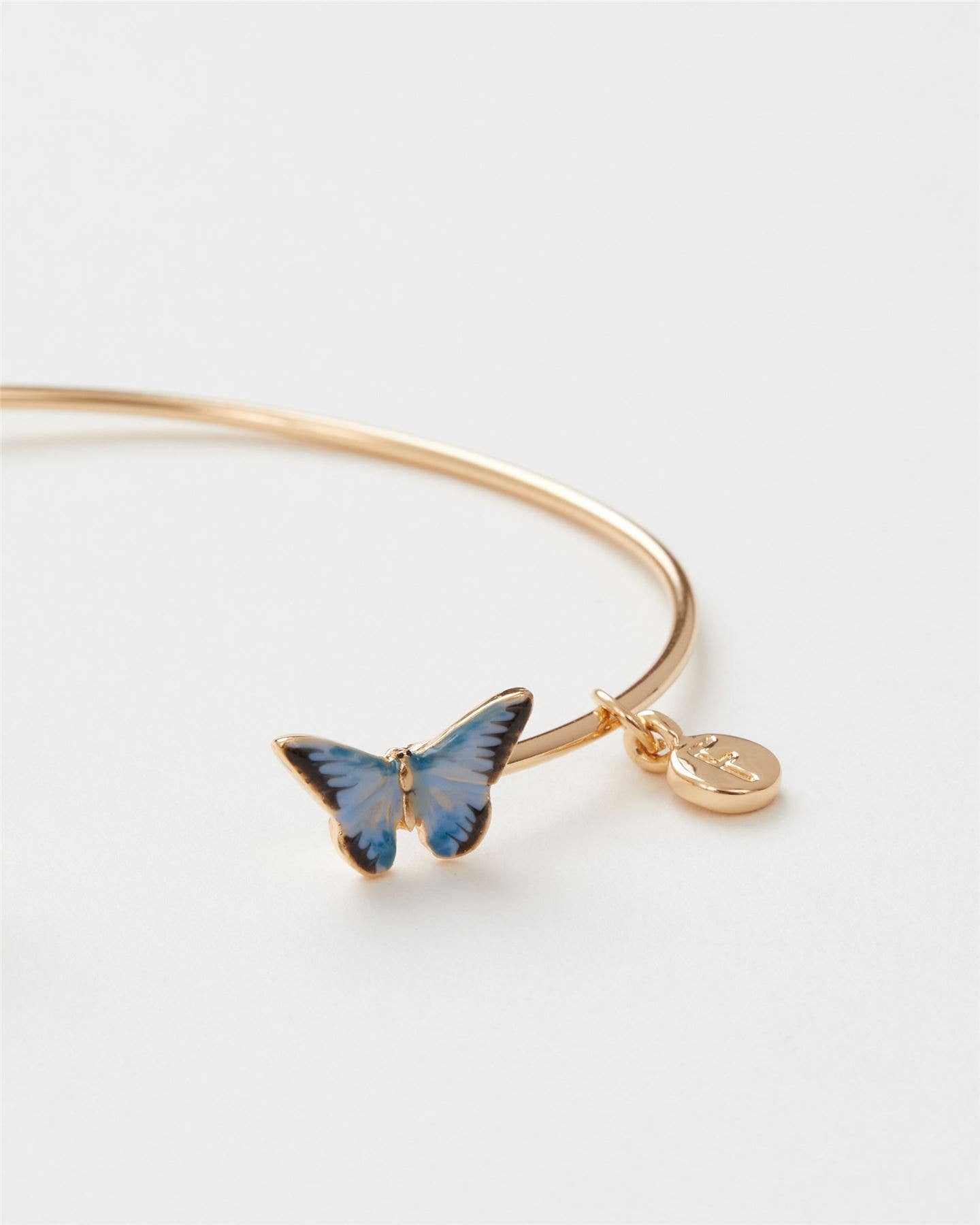 FABLE Enamel Blue Butterfly Bangle