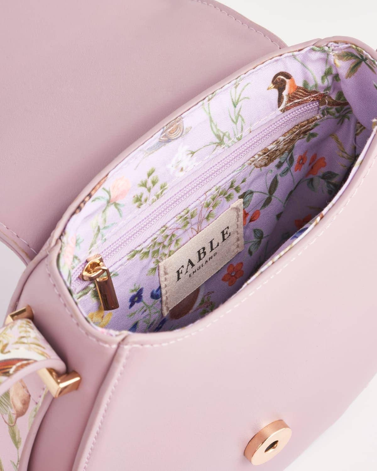 FABLE Meadow Creatures Lilac Saddle Purse