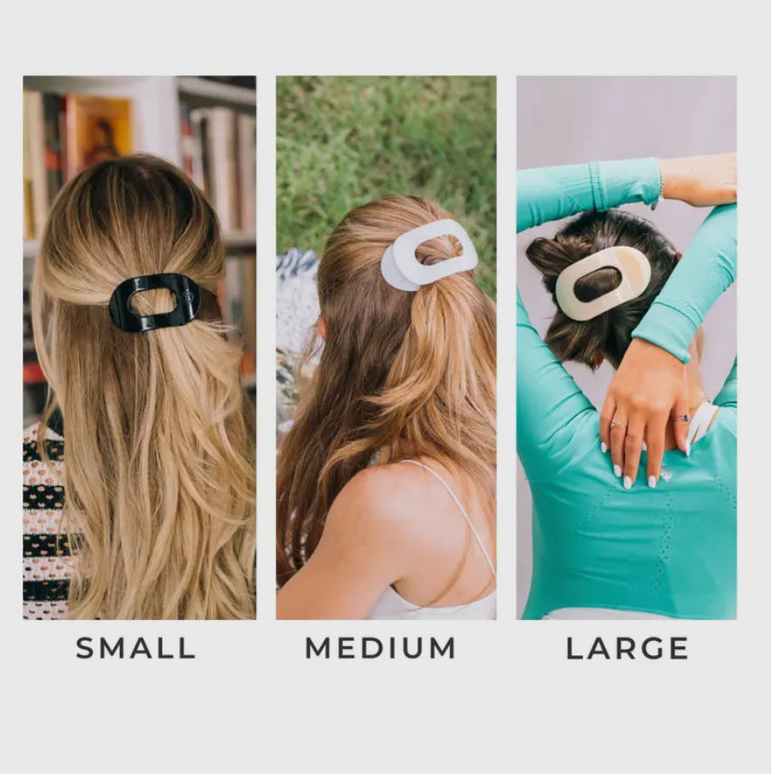 Almond Beige Medium Flat Round Clip