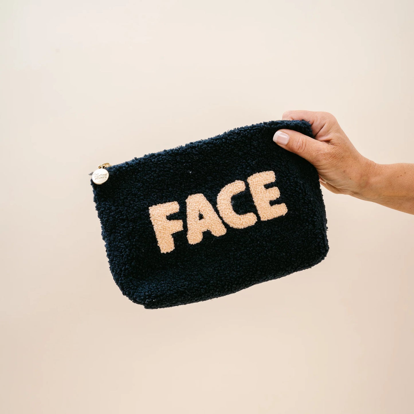 Sherpa Zippered Teddy Face Pouch