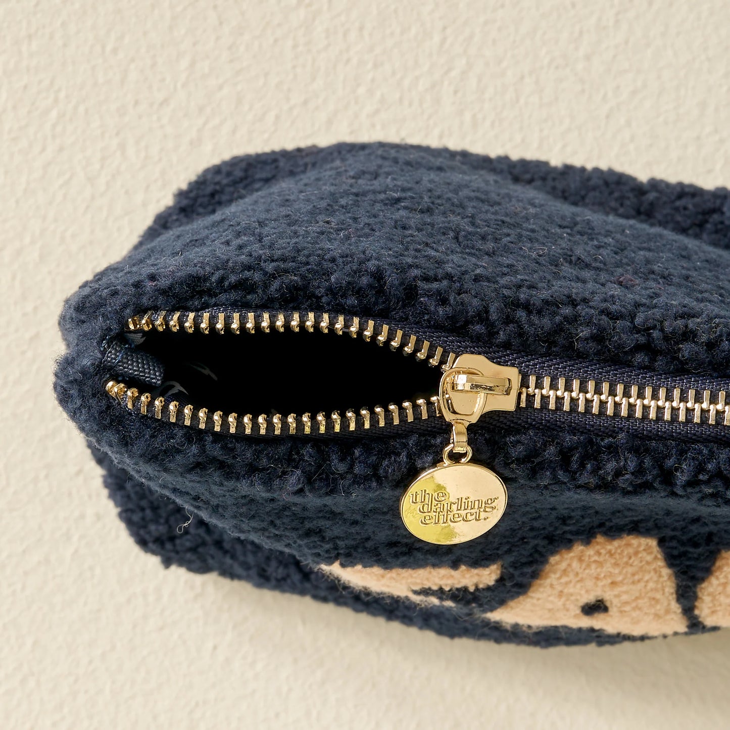Sherpa Zippered Teddy Face Pouch