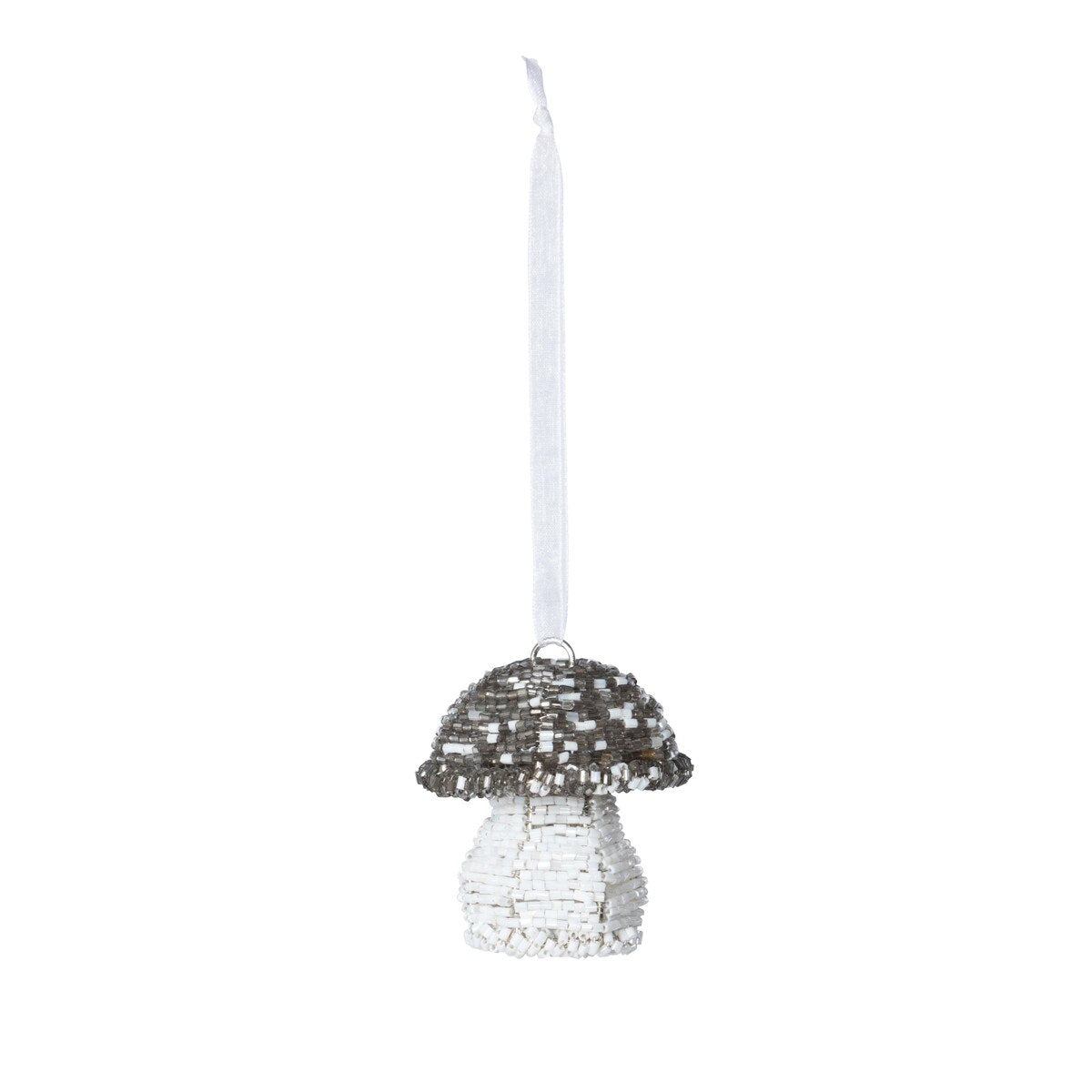 Red Capped Beaded Mushroom Ornament, Small