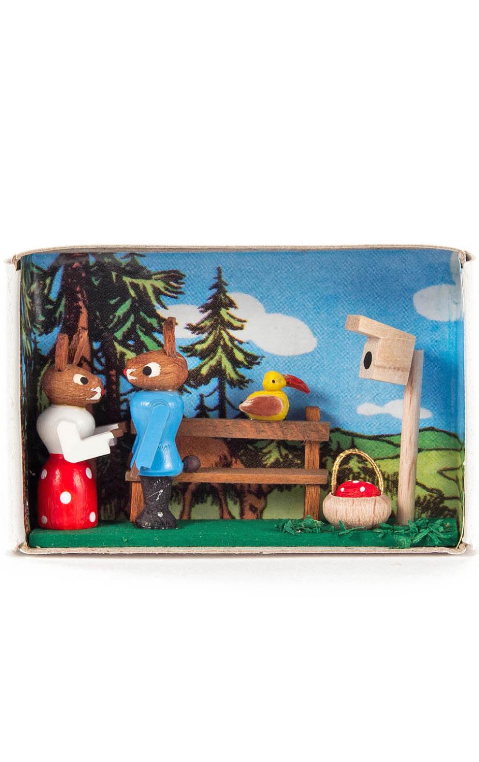 German Bunny Couple Matchbox