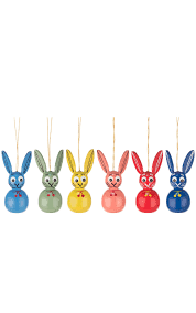 Bunny Ornaments, set of 6