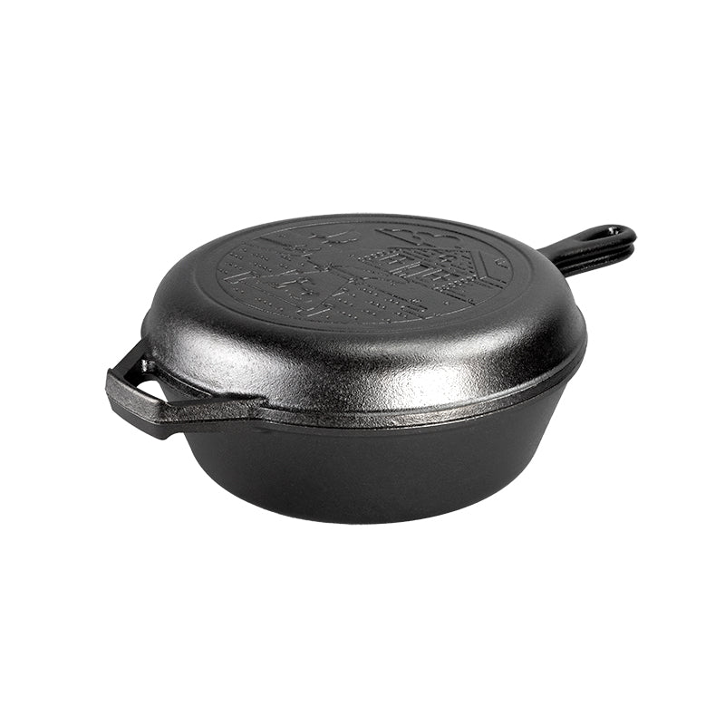 Lodge Wanderlust 3.2 Quart Seasoned Cast Iron Cabin Combo Cooker