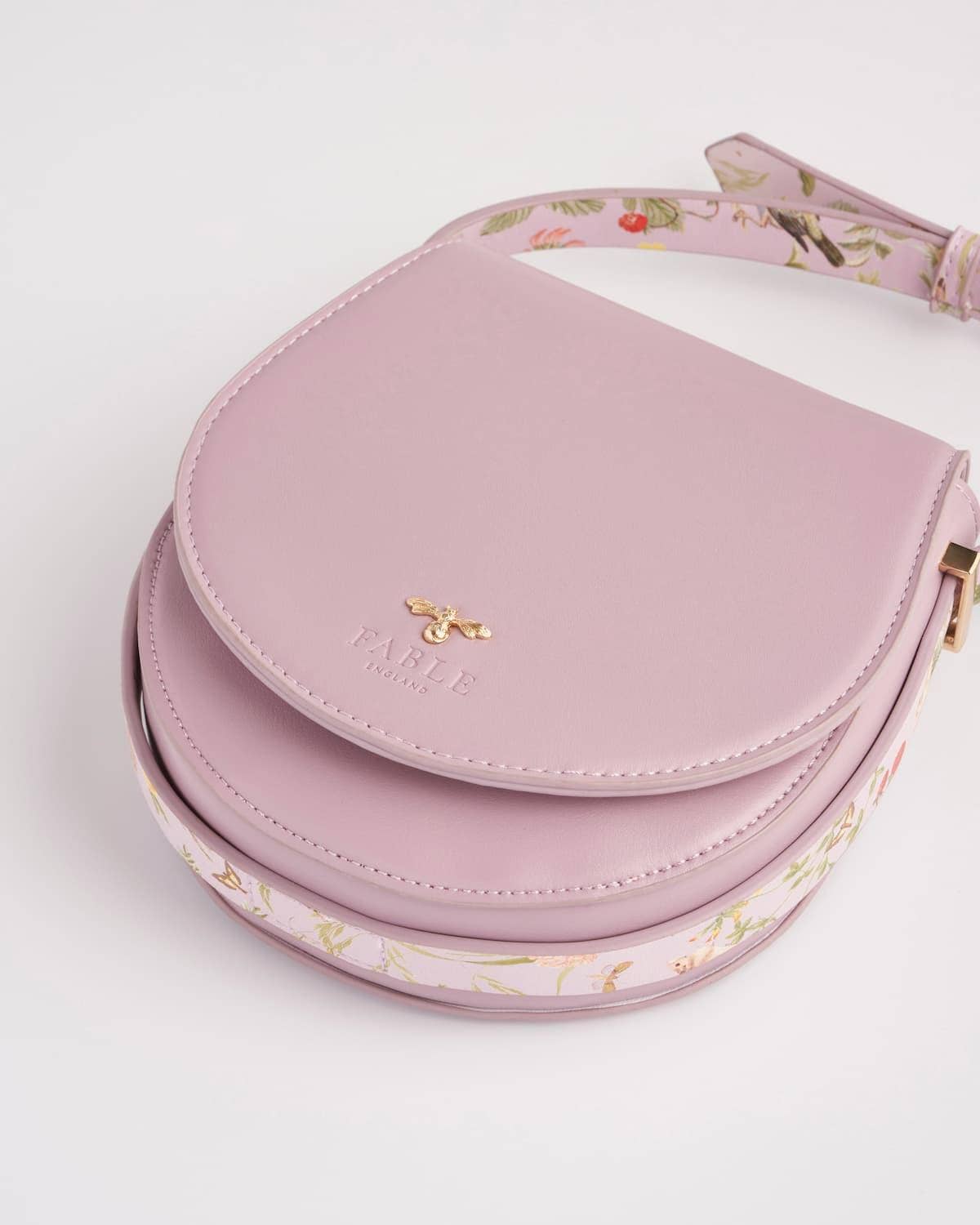 FABLE Meadow Creatures Lilac Saddle Purse