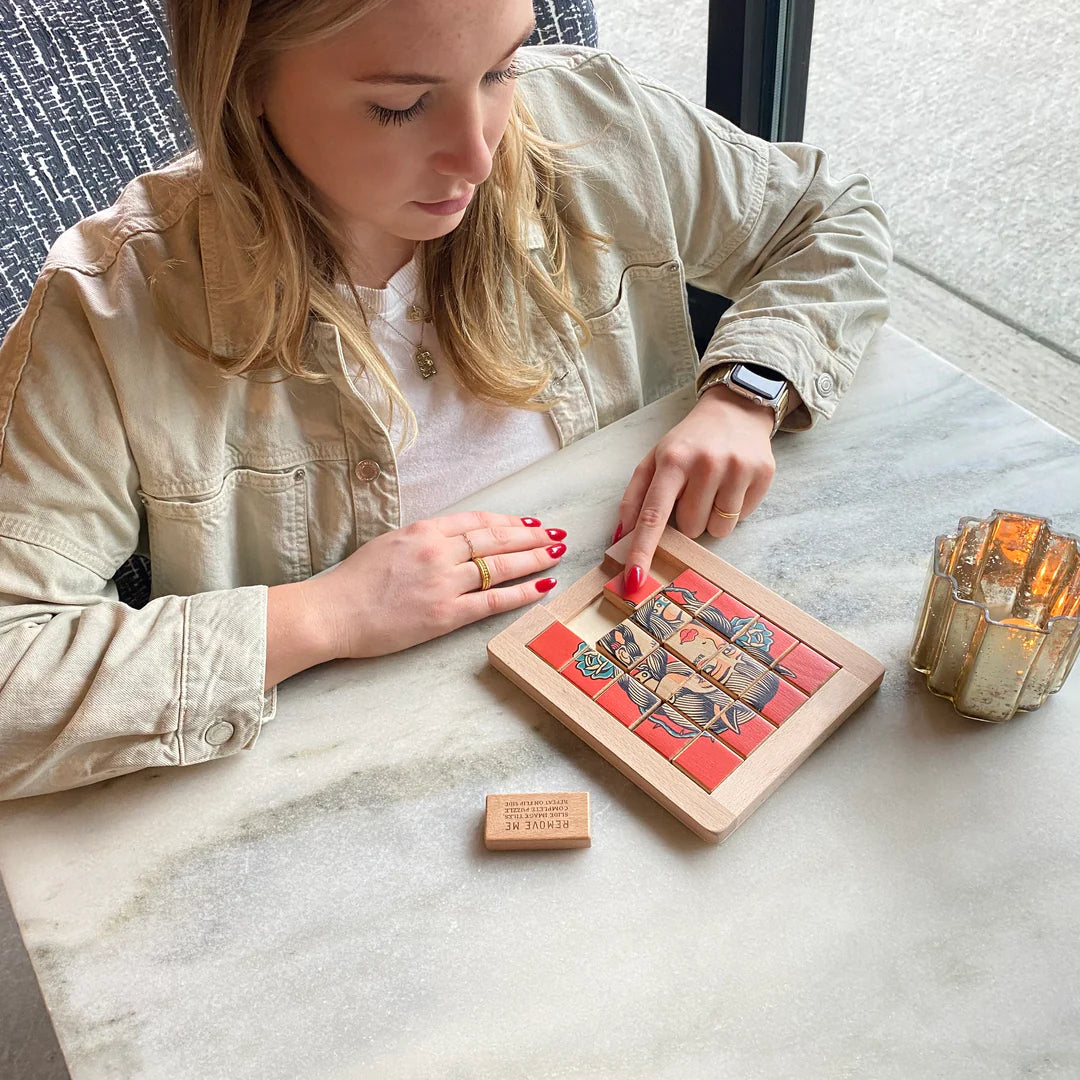 Dualities Wooden Sliding Puzzle: Naughty v. Nice