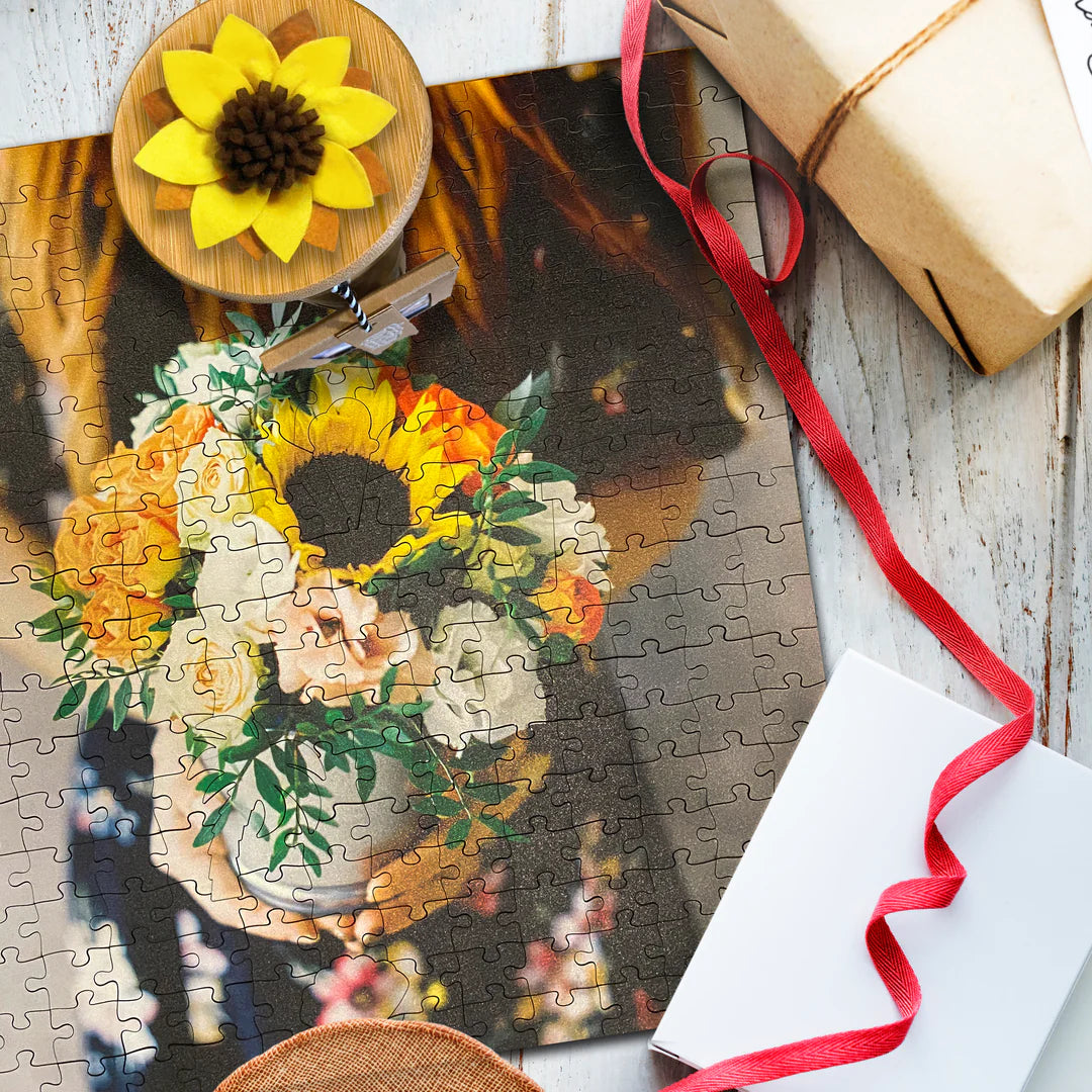 I Go To (250) Pieces Wooden Puzzle: Summer Bouquet in Glass Vase with Flower Lid