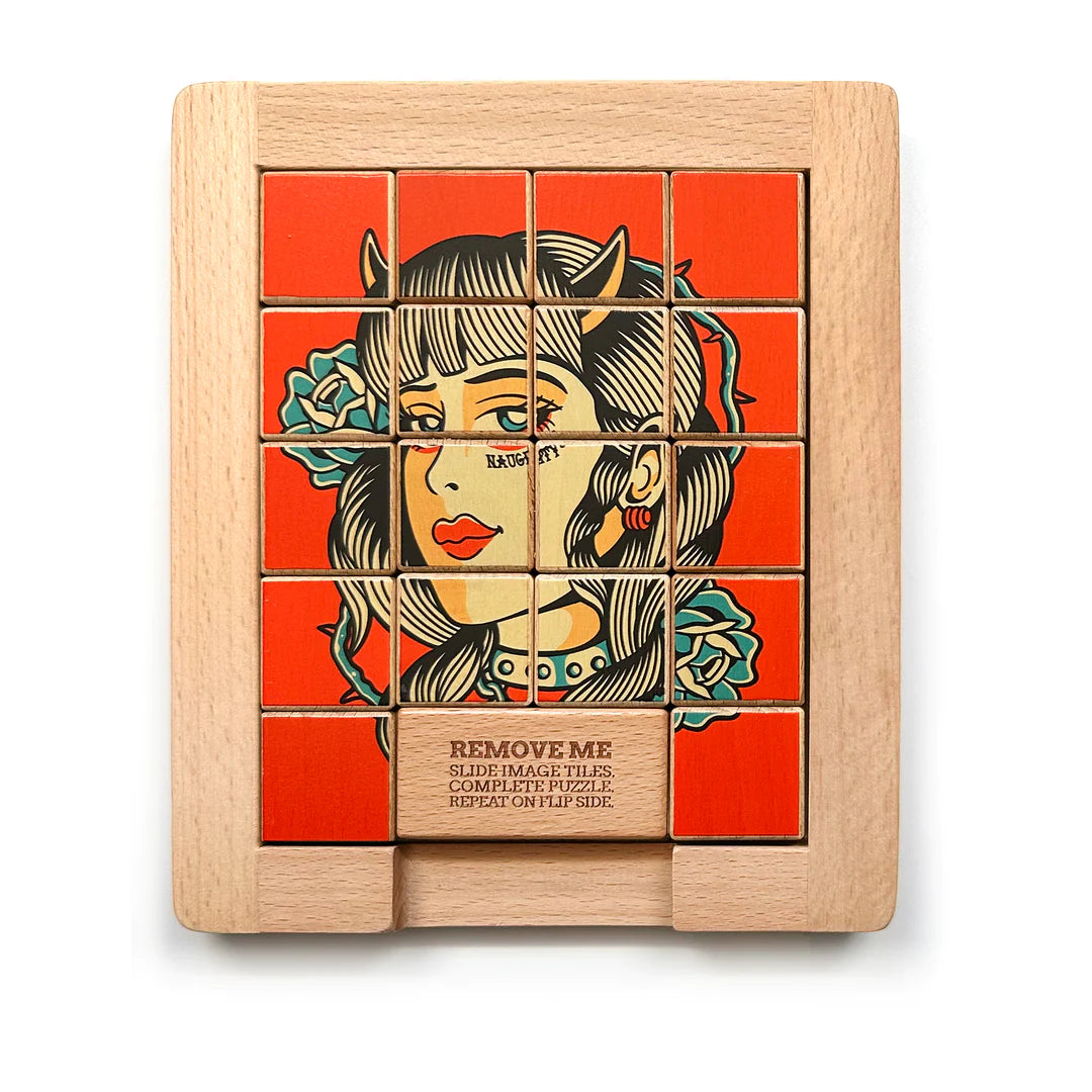 Dualities Wooden Sliding Puzzle: Naughty v. Nice