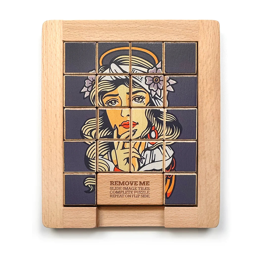 Dualities Wooden Sliding Puzzle: Naughty v. Nice