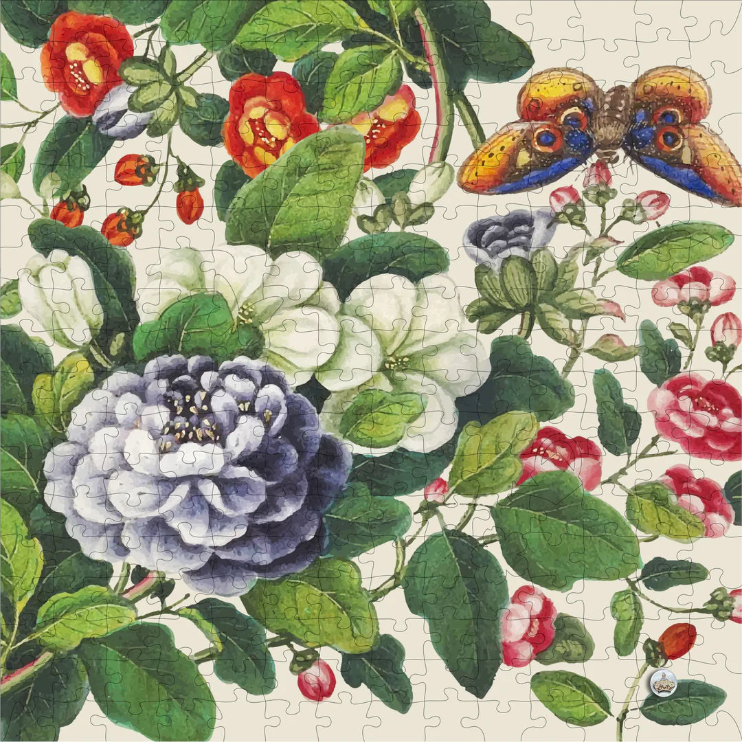 I Go To (250) Pieces Wooden Puzzle: Vintage Botanicals in Pass-It-On Pouch