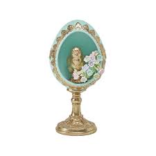 Teal Egg with Gold Chick