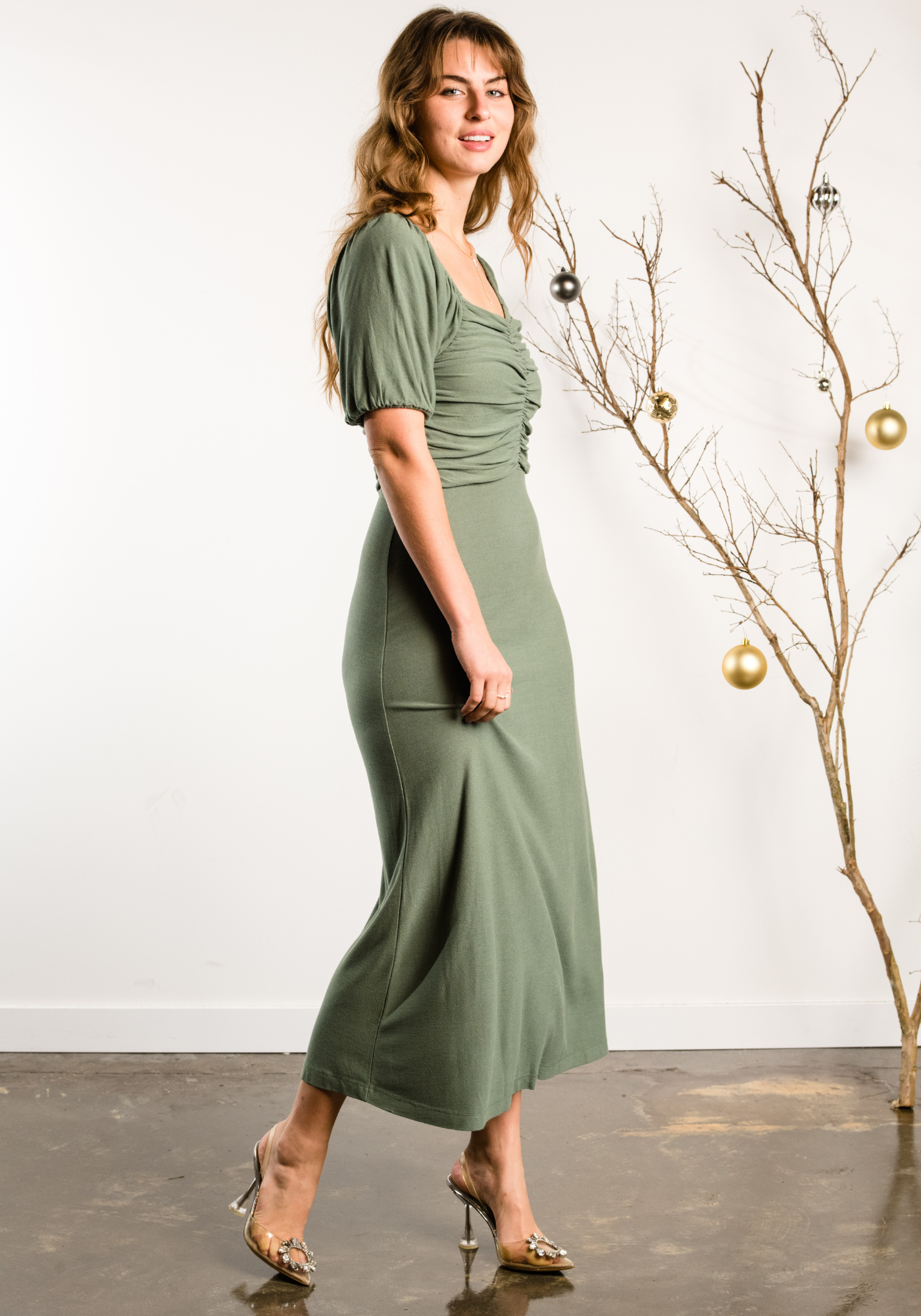 Millie Puff Sleeve Midi Dress
