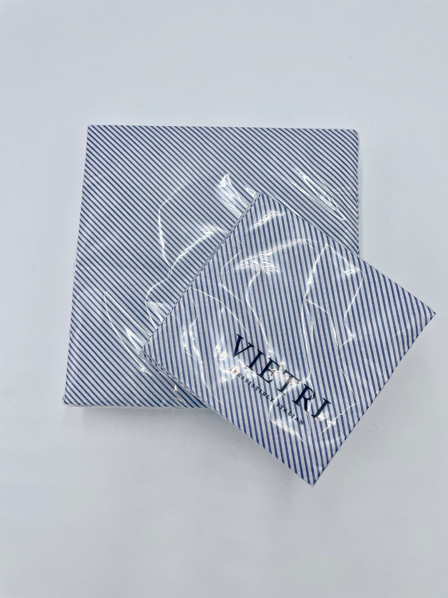 Vietri Papersoft Seersucker Stripe Blue Dinner Napkins (Pack of 20)