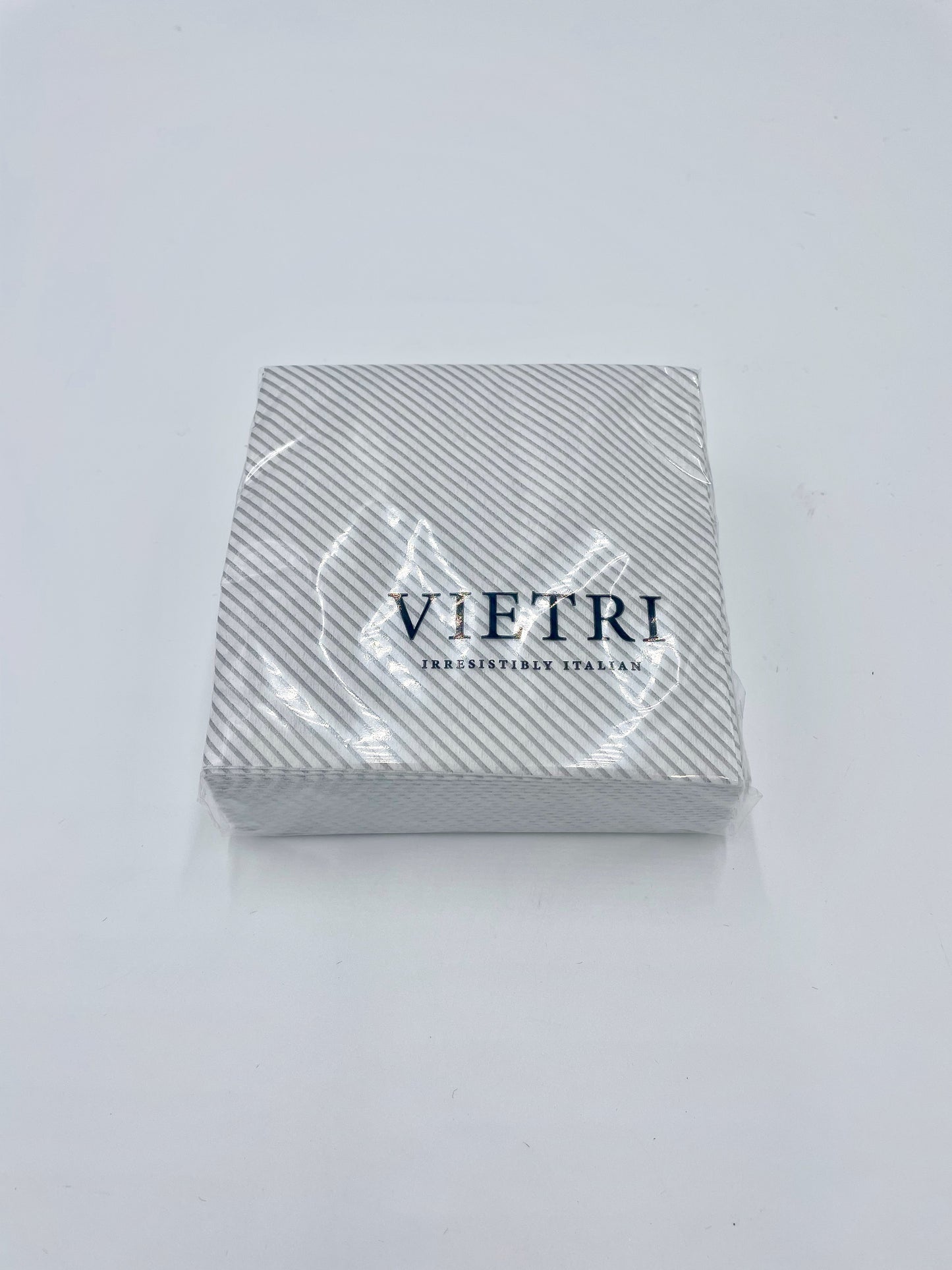 Vietri Papersoft Seersucker Stripe Light Gray Cocktail Napkins (Pack of 20)