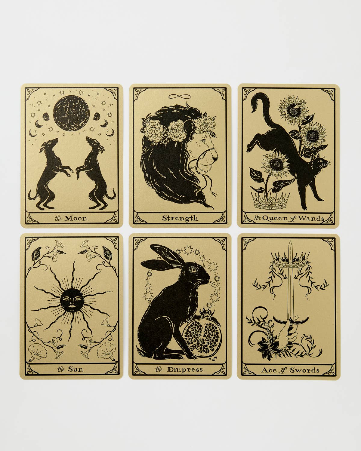 Tarot Tales - Metalic Gold Postcards - Set of 6