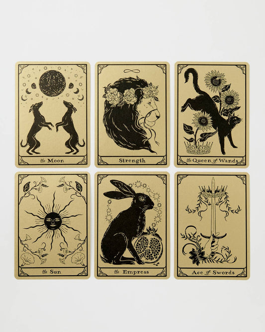 Tarot Tales - Metalic Gold Postcards - Set of 6
