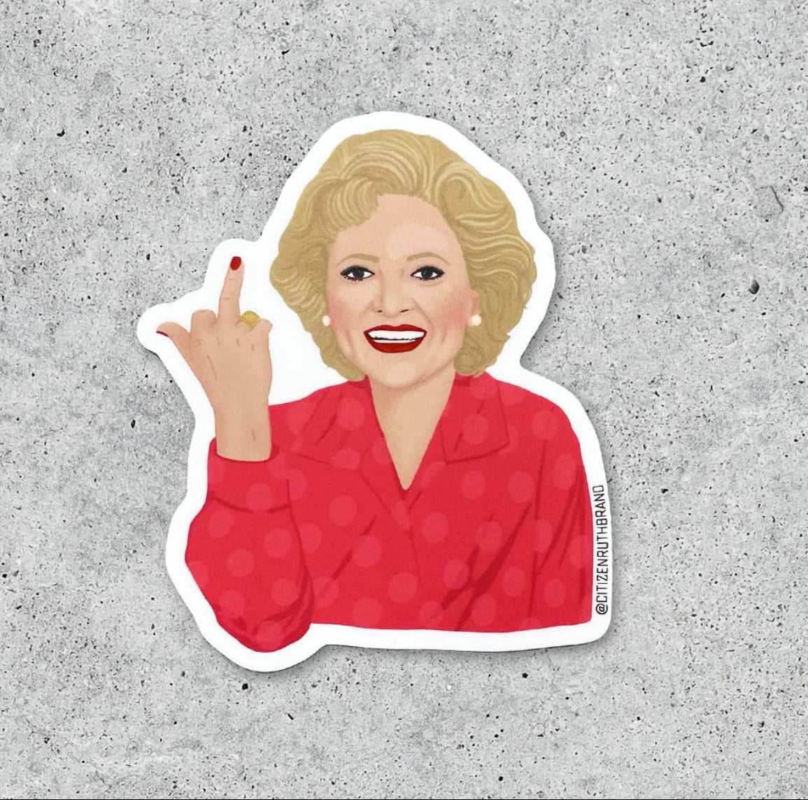 Betty White Bird Sticker