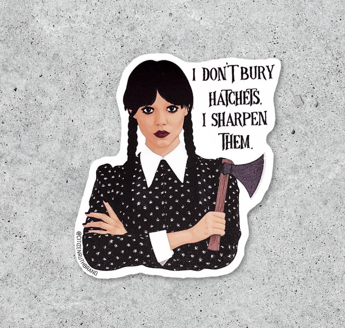 Wednesday Hatchet Sticker