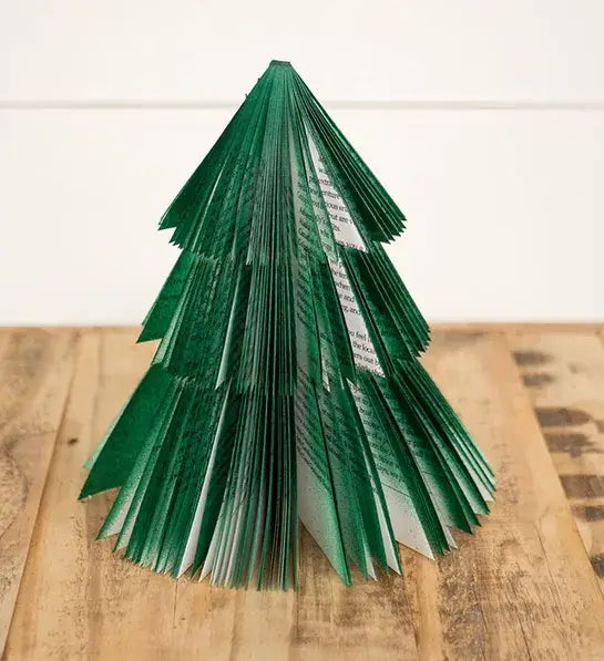 Book Christmas Tree-Green-Holiday Decor-Christmas Decor: Small