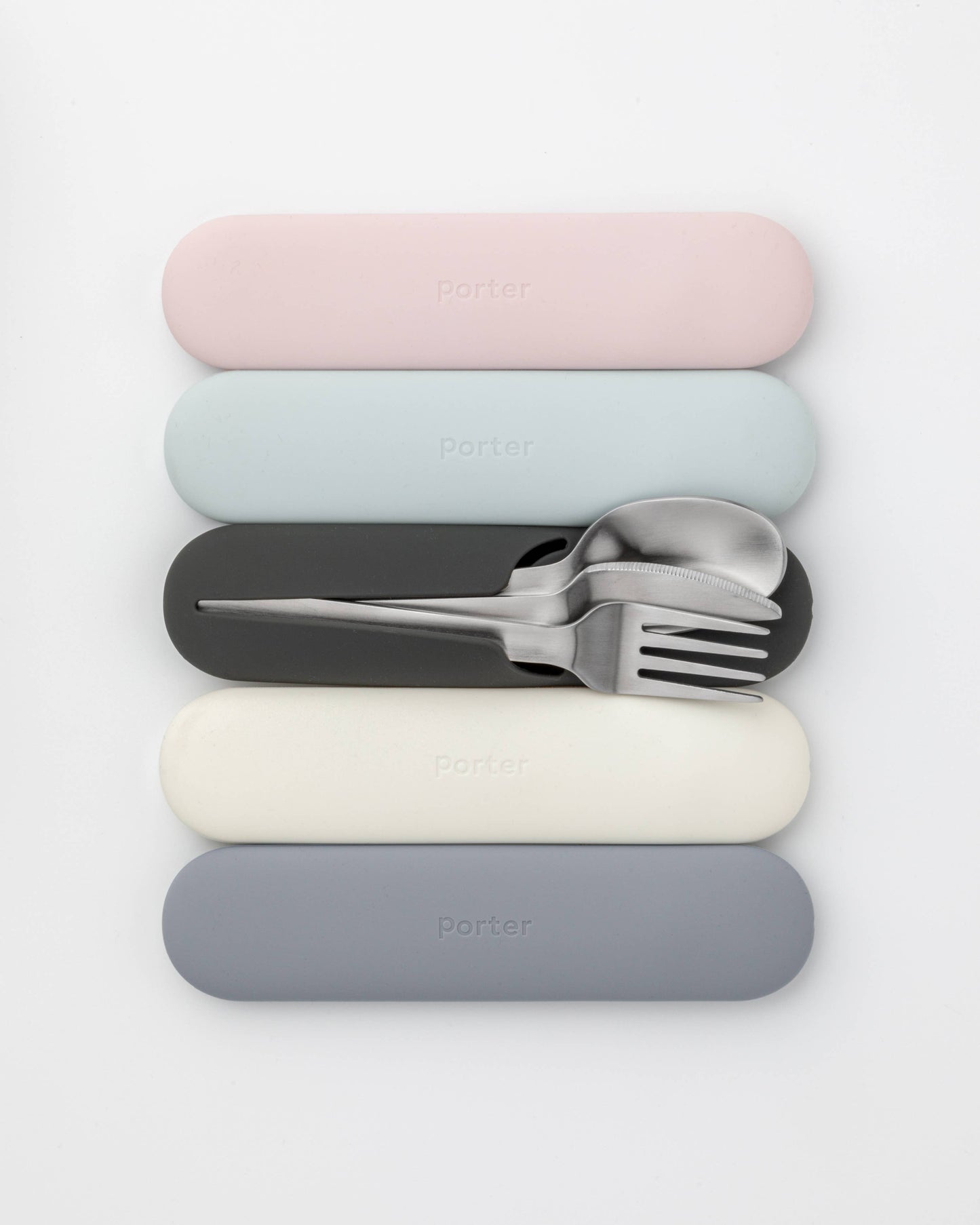 Stainless Steel Utensils Set in Silicone Carry Case