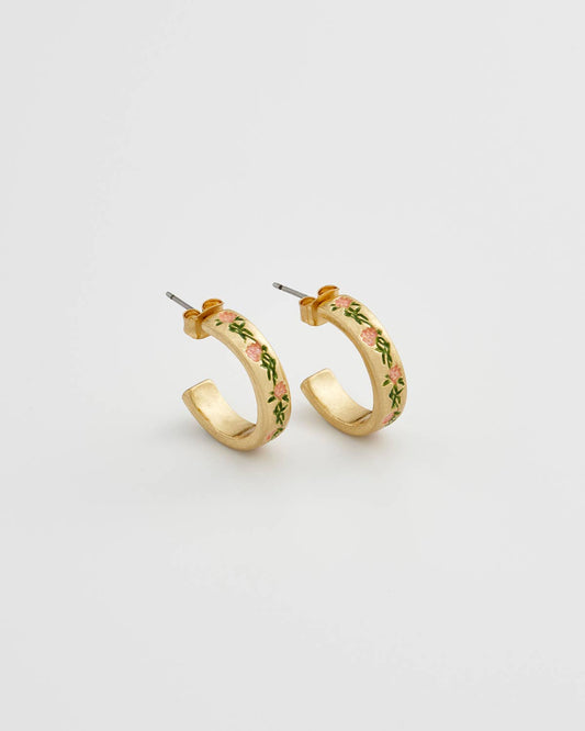 FABLE Pink Oxalis Hoop Earrings