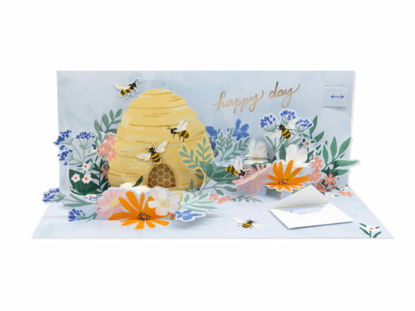 Honey Bees Panoramic Pop-Up card