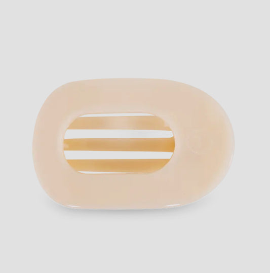 Almond Beige Large Flat Round Clip