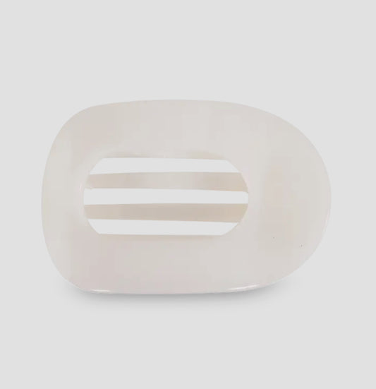 Coconut White Medium Flat Round Clip