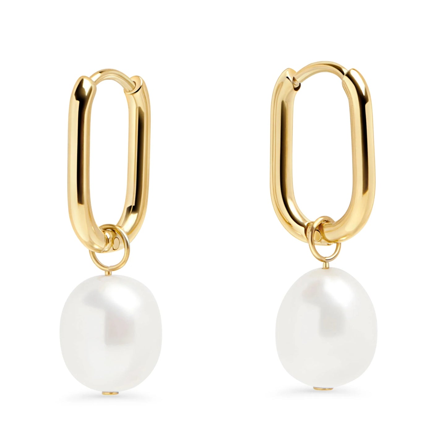 Opal Pearl Huggie Earrings