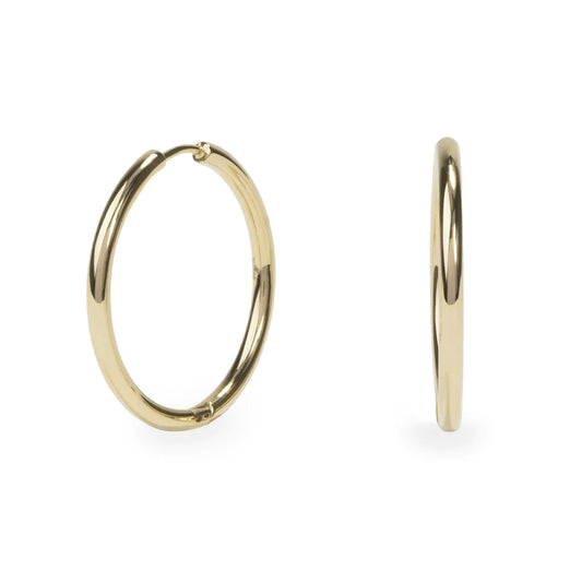 Stainless Plain Hoop Earrings 30mm