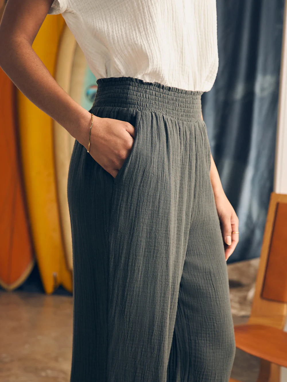 Dream Cotton Gauze Wide Leg Pant