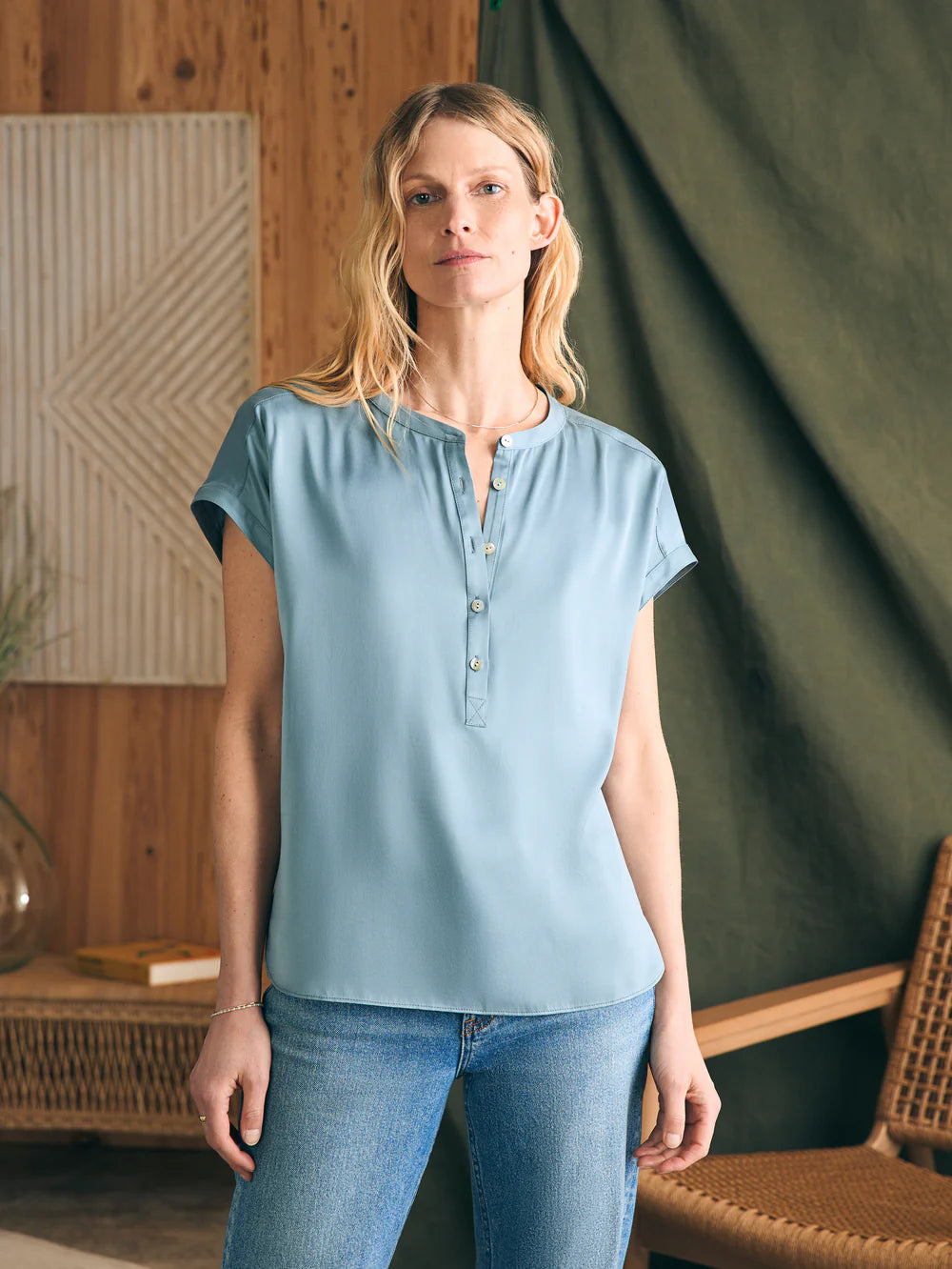 Sandwashed Silk Desmond Top