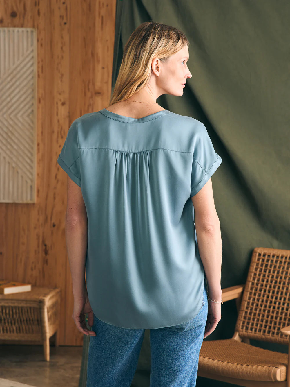 Sandwashed Silk Desmond Top