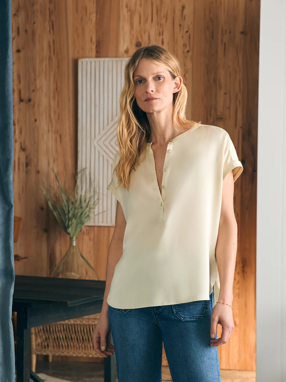 Sandwashed Silk Desmond Top