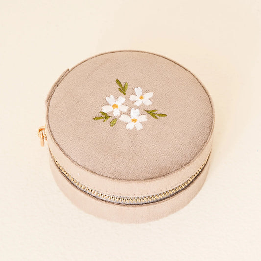 Round Velvet Jewelry Case