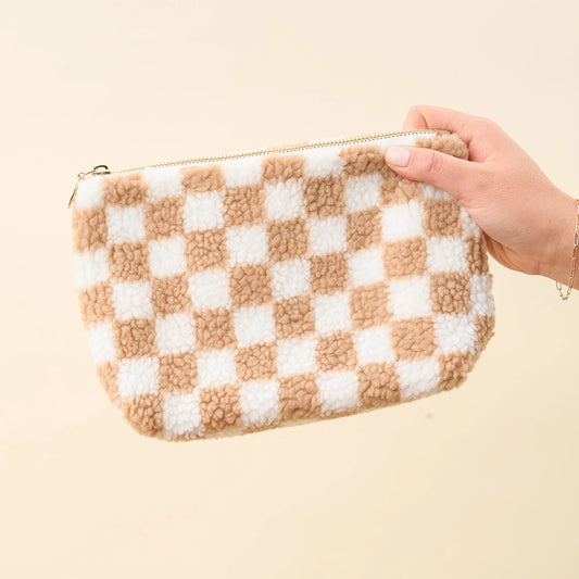Checkered Teddy Pouch