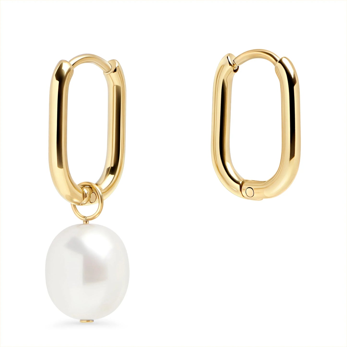 Opal Pearl Huggie Earrings
