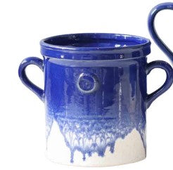 Blue Handthrown Crock, Small