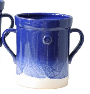 Blue Handthrown Crock, Medium