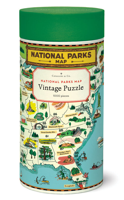 Vintage National Parks Map 1000 PiecePuzzle