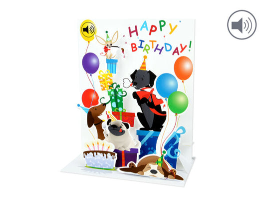 Mutt Party Sight & Sound Pop-Up card