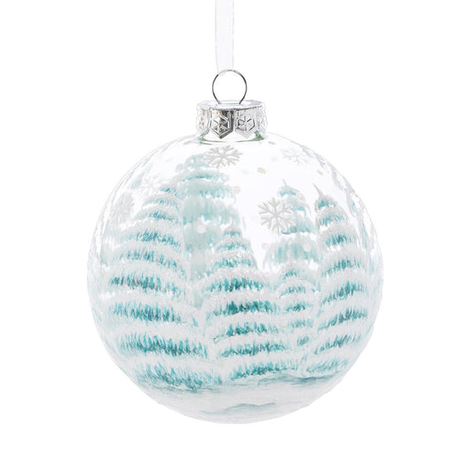 Alpine Forest Glass Ball Ornament