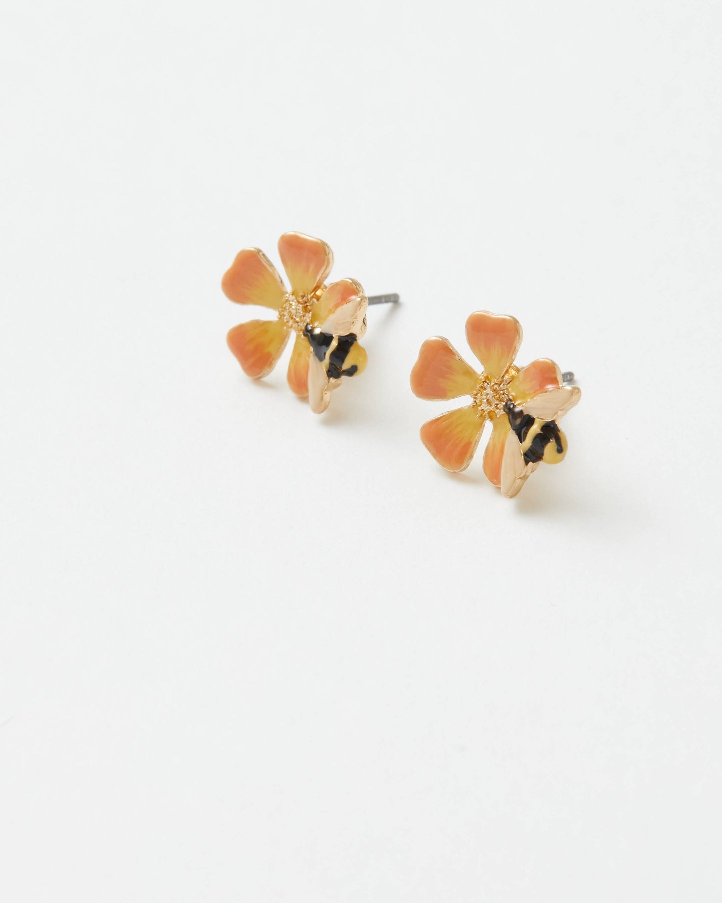 Enamel Bloom & Bee Stud Earrings