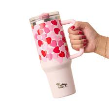 Blushing Hearts Flip Straw Tumbler