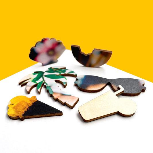 I Go To (250) Pieces Wooden Puzzle: Summer Bouquet in Glass Vase with Flower Lid